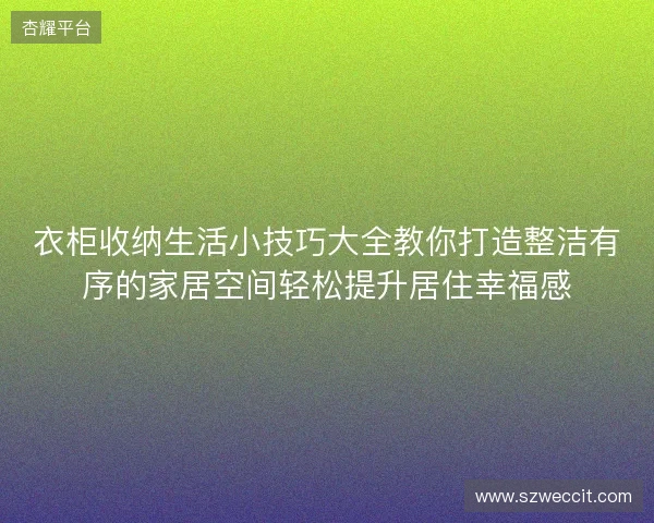 衣柜收纳生活小技巧大全教你打造整洁有序的家居空间轻松提升居住幸福感 衣柜收纳生活小技巧大全教你打造整洁有序的家居空间轻松提升居住幸福感