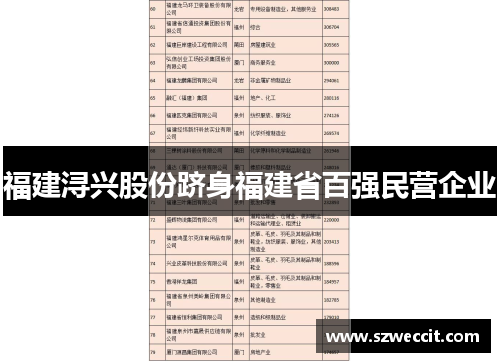 福建浔兴股份跻身福建省百强民营企业